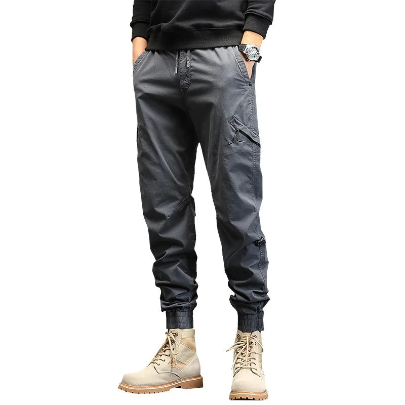 Cargohosen | Drawstring | Skinny | Cargo Jogger | Herrenhosen-Grau-XS-Chaps Herrenmode