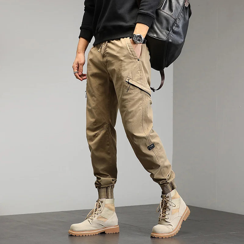 Cargohosen | Drawstring | Skinny | Cargo Jogger | Herrenhosen-Khaki-XS-Chaps Herrenmode