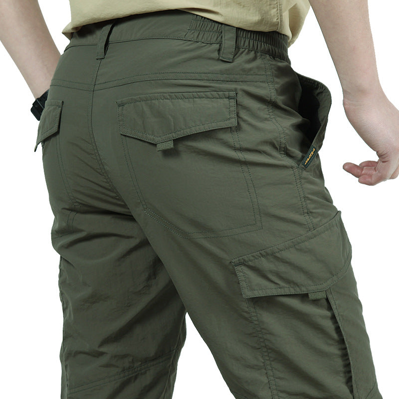 Cargohosen | Elastischer Bund | Gerades Bein | Tactical-Hosen | Herrenhosen-Armeegrün-M-Chaps Herrenmode