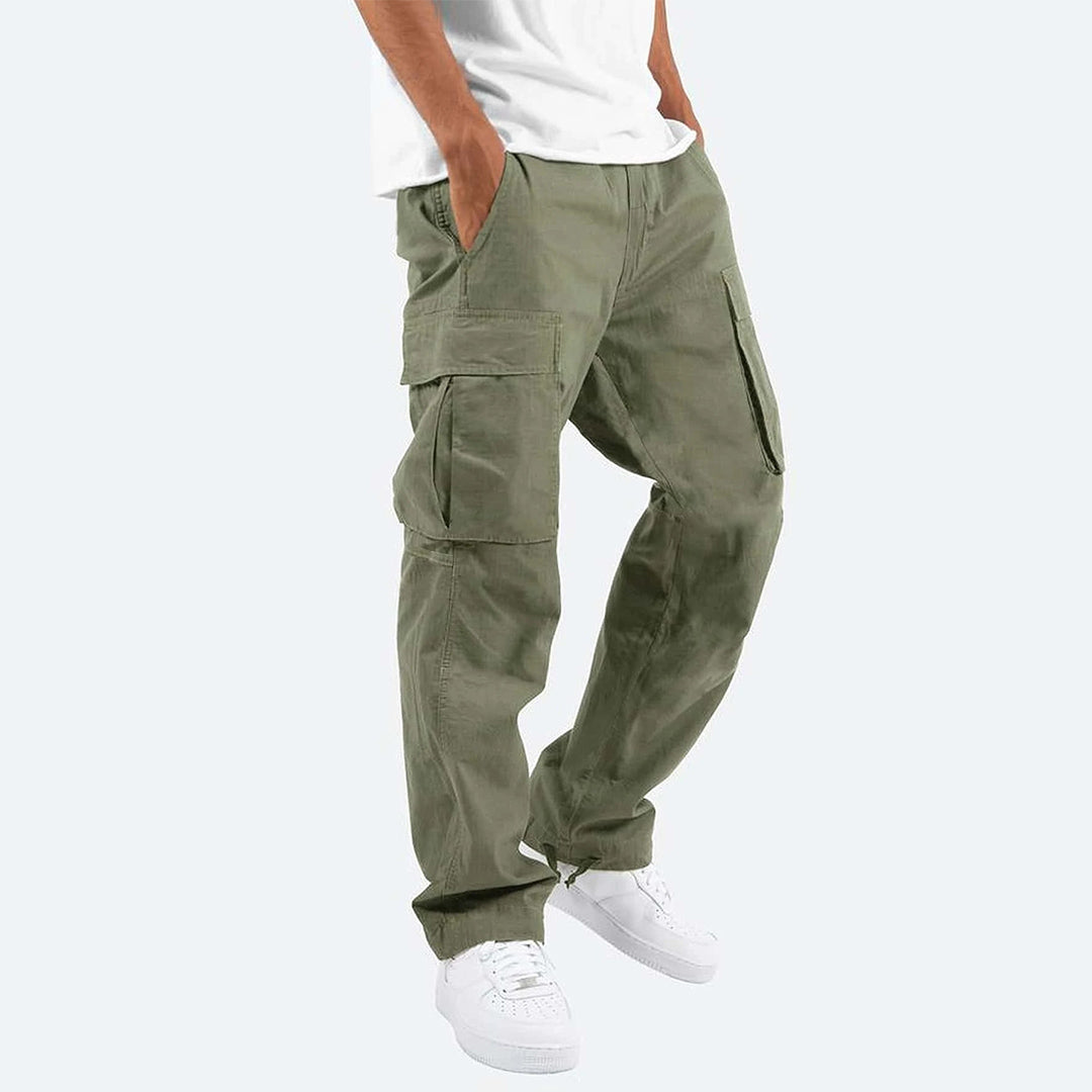 Cargohosen – Lässig – Locker sitzend – Gerade geschnittene Cargohosen – Herrenhosen-Grün-S-Chaps Herrenmode