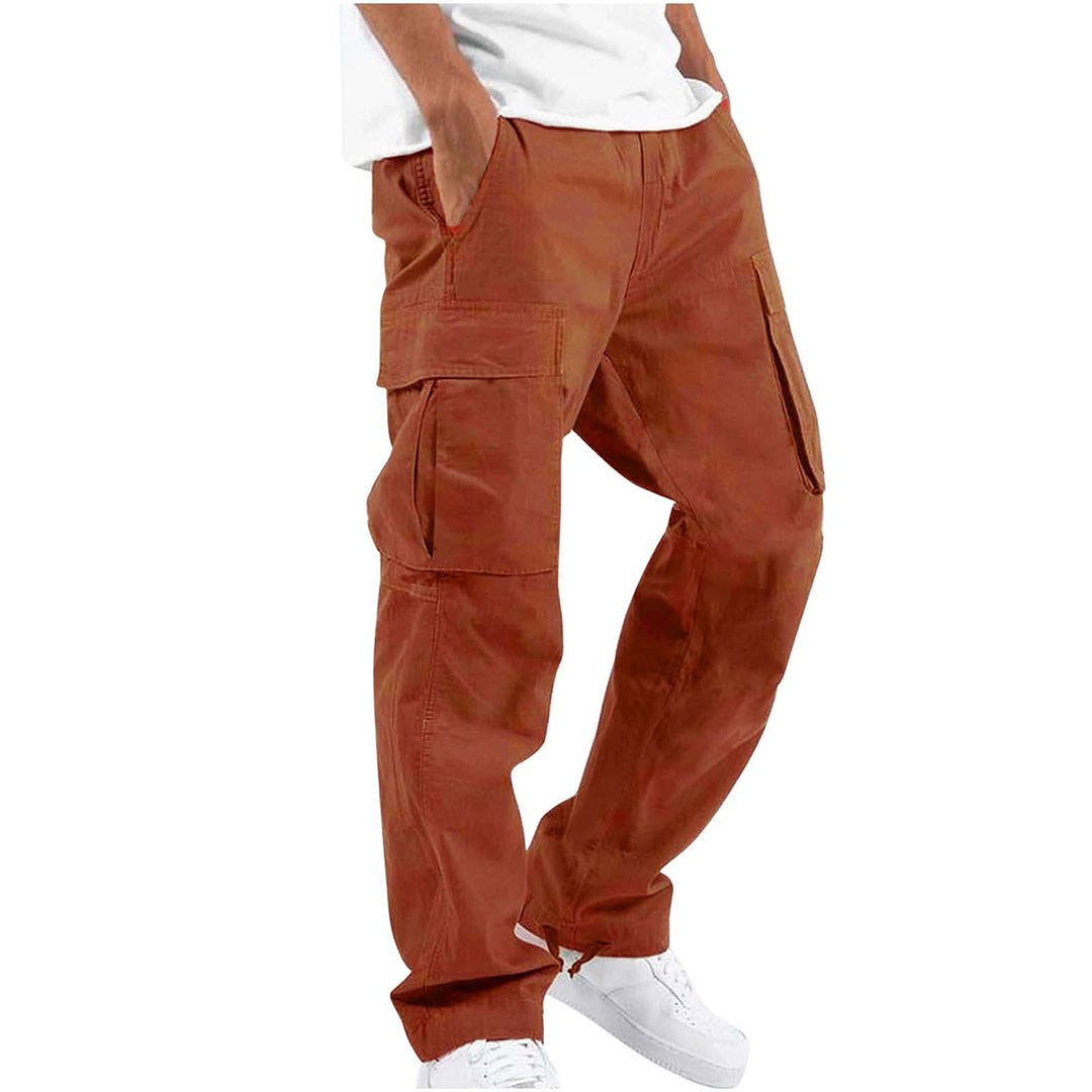 Cargohosen – Lässig – Locker sitzend – Gerade geschnittene Cargohosen – Herrenhosen-Orange-S-Chaps Herrenmode