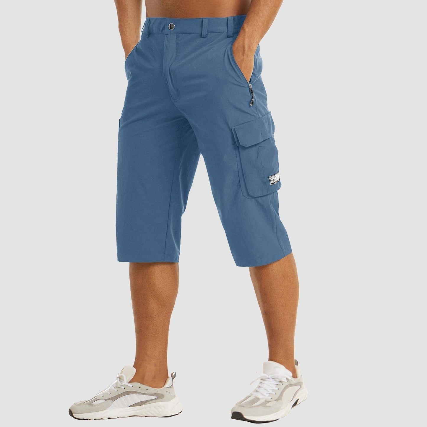 Cargohosen – Schnell trocknend – Caprihosen – Cargoshorts – Herrenhosen-Hellblau-30-Chaps Herrenmode