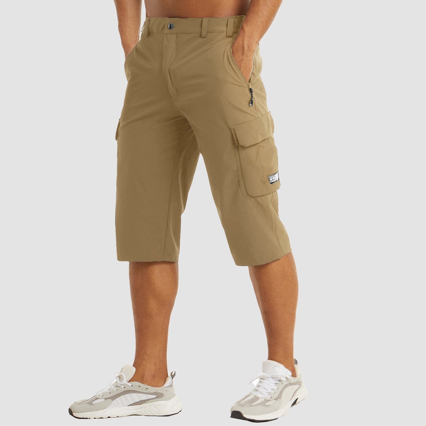 Cargohosen – Schnell trocknend – Caprihosen – Cargoshorts – Herrenhosen-Khaki-30-Chaps Herrenmode