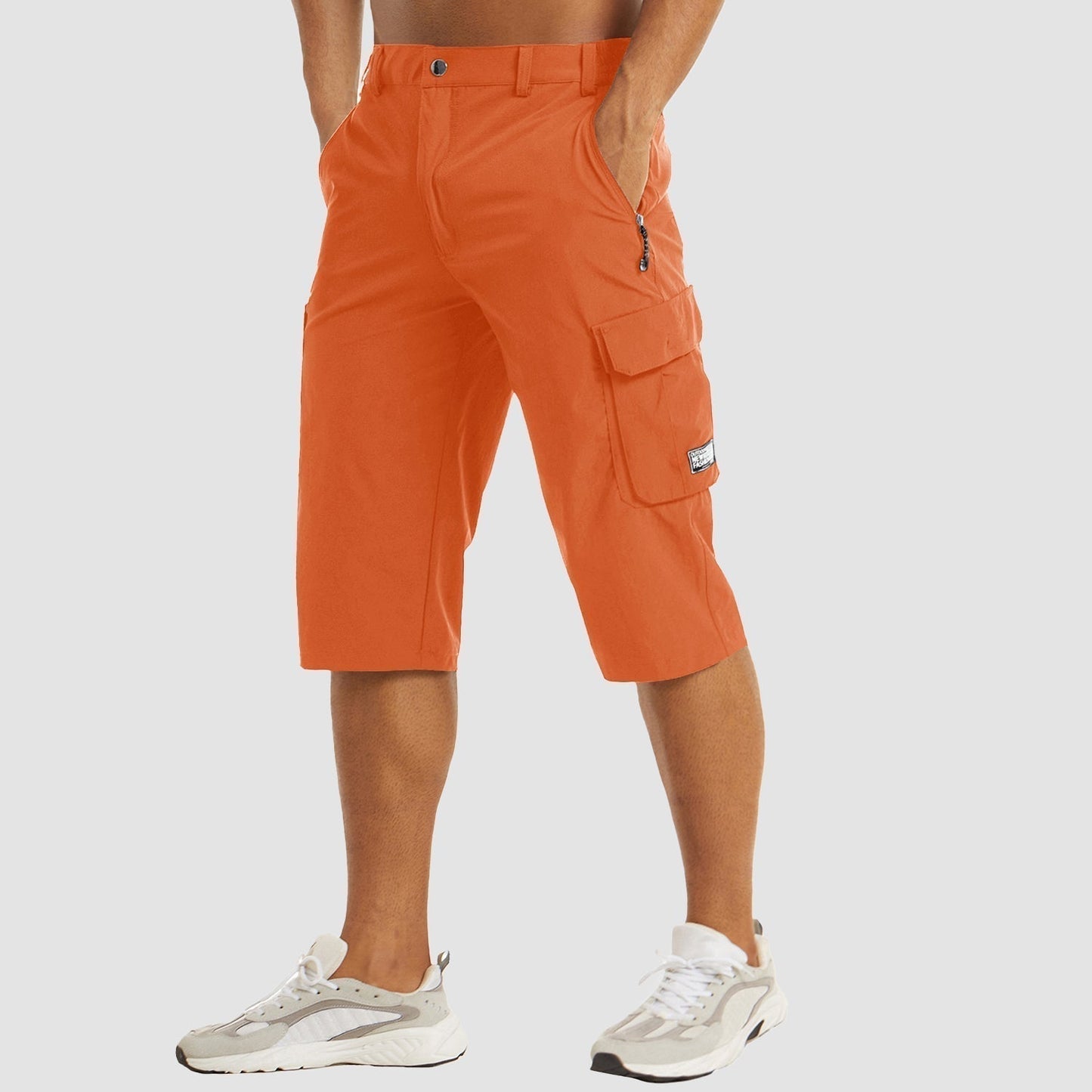 Cargohosen – Schnell trocknend – Caprihosen – Cargoshorts – Herrenhosen-Orange-30-Chaps Herrenmode
