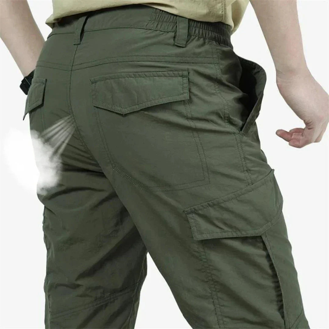 Cargohosen | Taschen | Gerades Bein | Freizeithosen | Herrenhosen-Armeegrün-S-Chaps Herrenmode