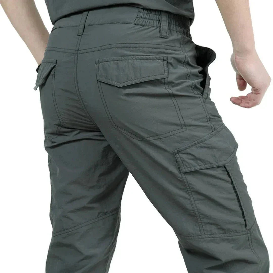 Cargohosen | Taschen | Gerades Bein | Freizeithosen | Herrenhosen-Grau-S-Chaps Herrenmode