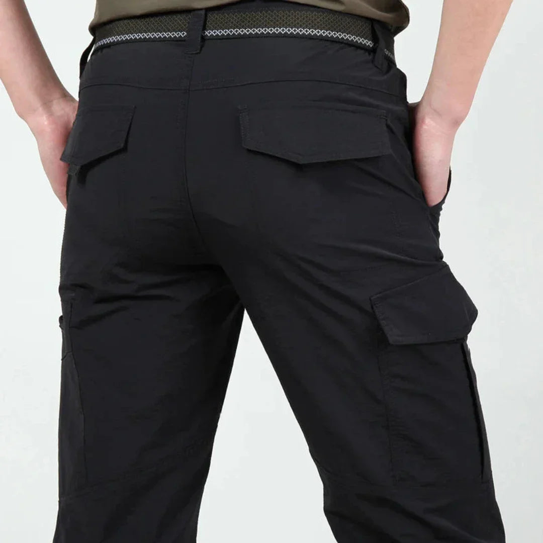 Cargohosen | Taschen | Gerades Bein | Freizeithosen | Herrenhosen-Schwarz-S-Chaps Herrenmode