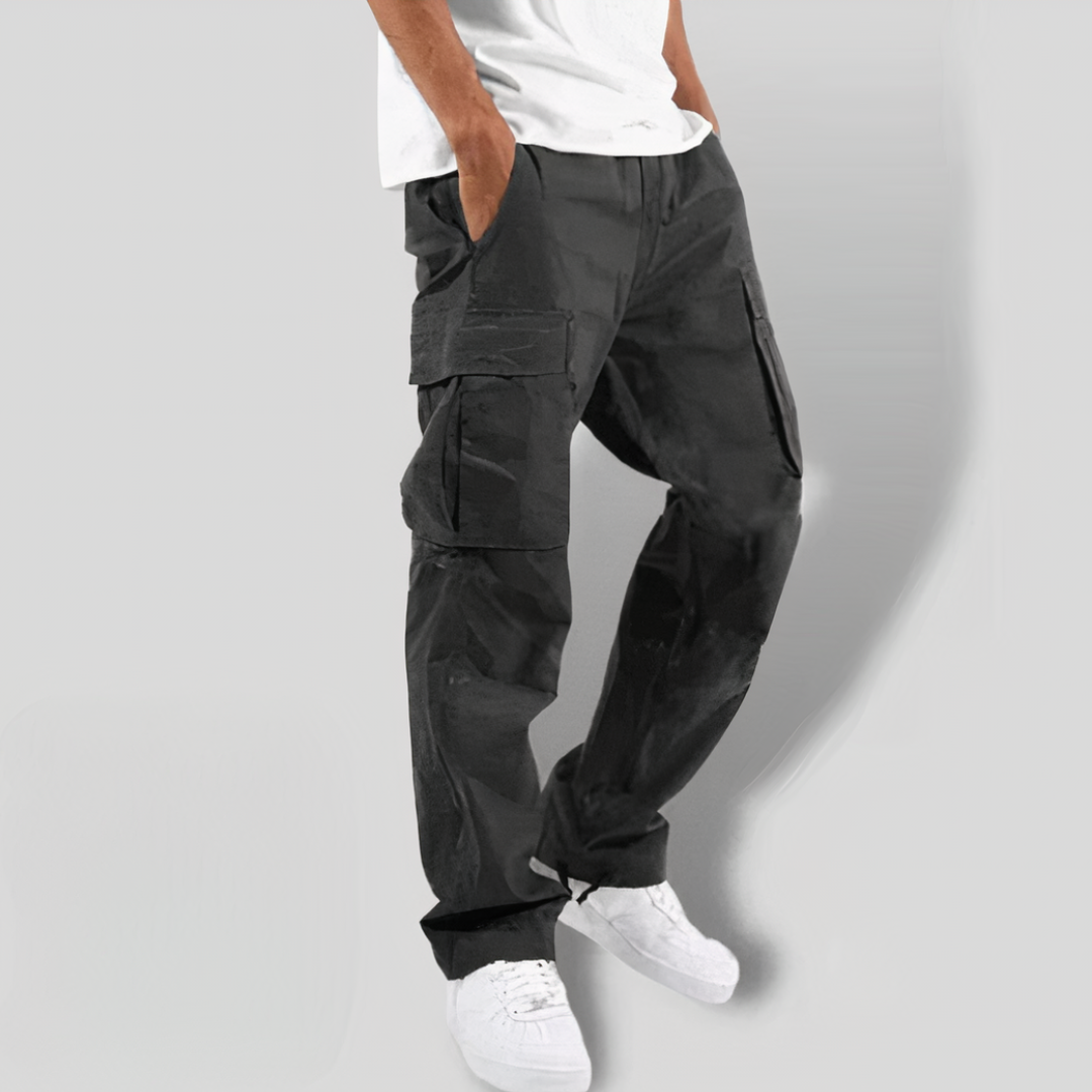 Cargohosen - Taschen - lockere Passform - gerades Bein - Herren-Cargohosen-Dunkelgrau-XS-Chaps Herrenmode