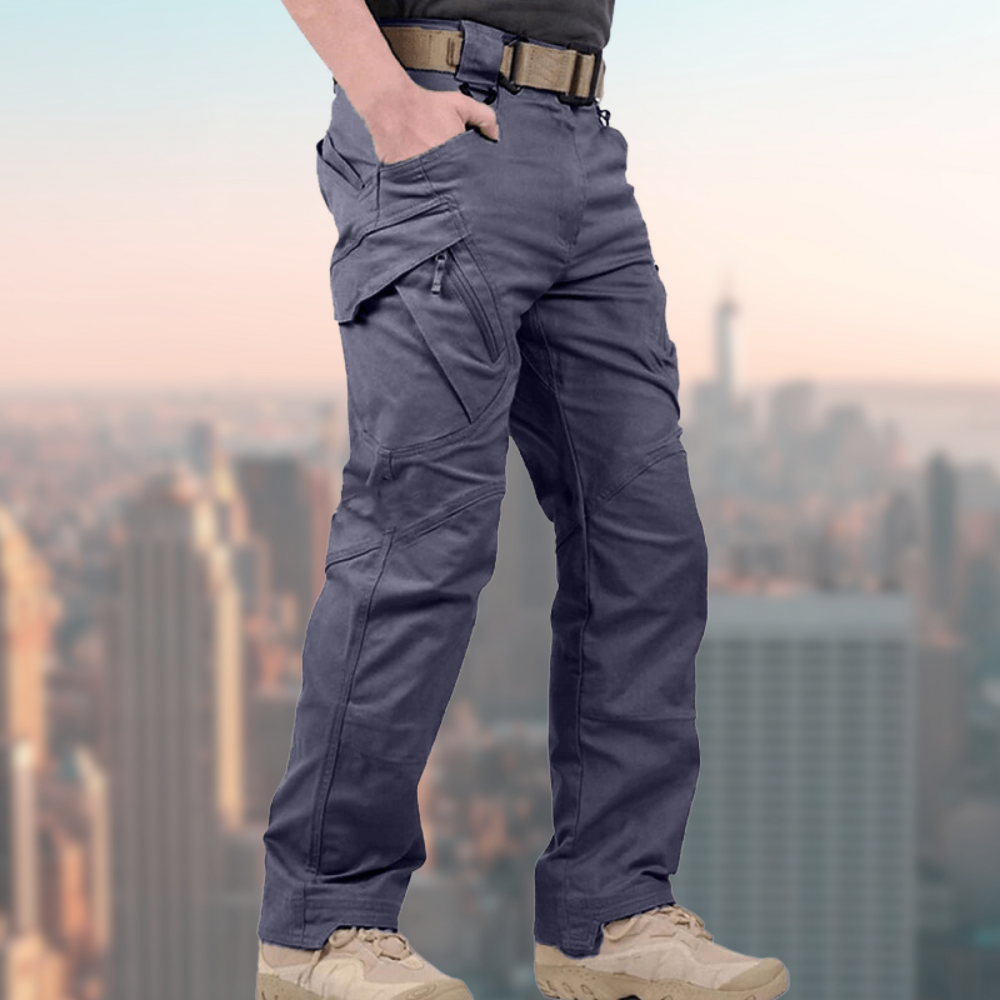 Cargohosen | Wasserdicht | Outdoor | Taktische Hosen | Herrenhosen-Grau-XS-Chaps Herrenmode
