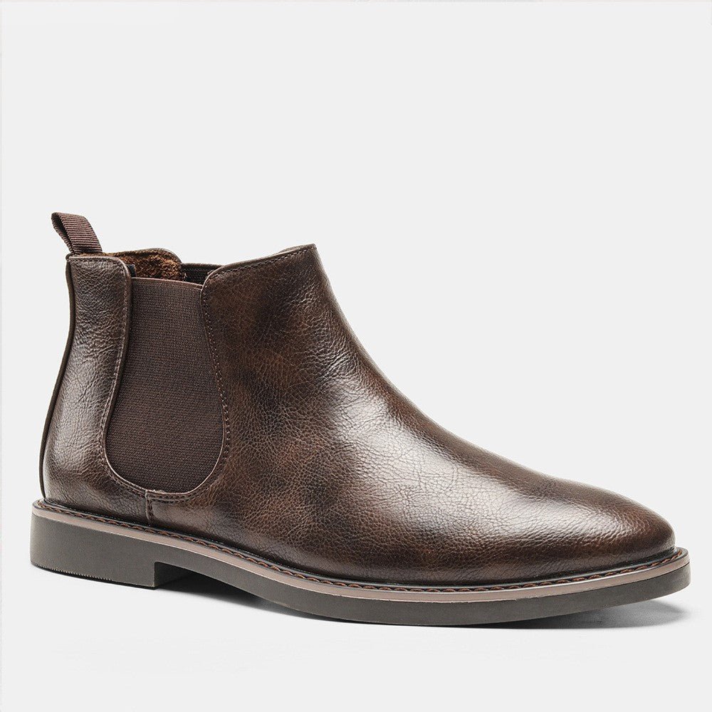 Chelsea-Stiefel | Knöchelhoch | Slipper | Lederstiefel | Herrenstiefel-Kaffee-40-Chaps Herrenmode