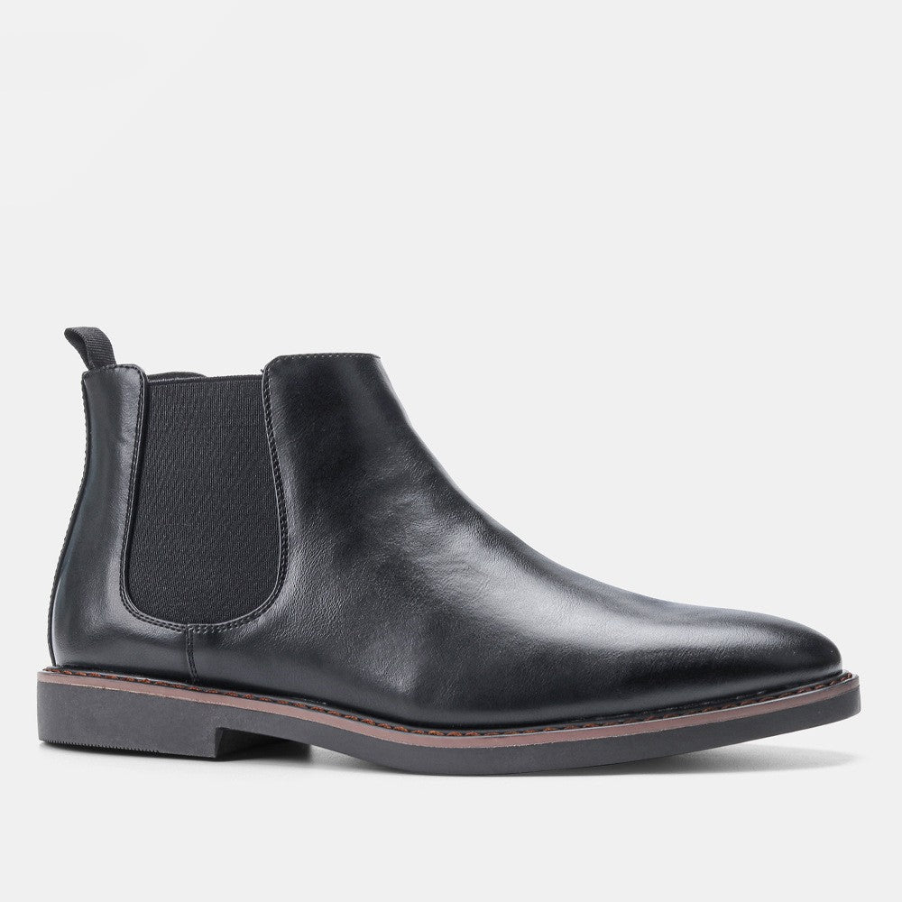 Chelsea-Stiefel | Knöchelhoch | Slipper | Lederstiefel | Herrenstiefel-Schwarz-40-Chaps Herrenmode