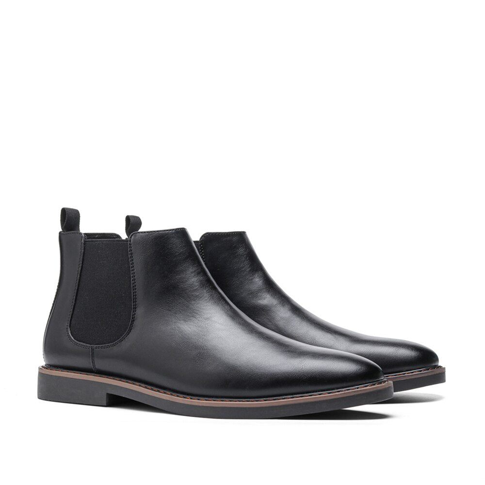Chelsea-Stiefel | Slipper | Knöchelhoch | Lederstiefel | Herrenstiefel-Schwarz-40-Chaps Herrenmode