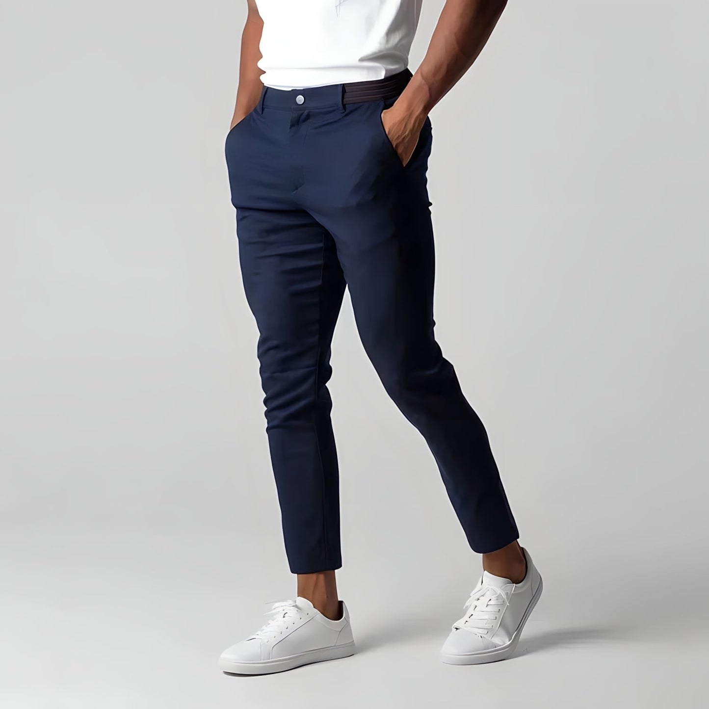 Chino Hosen | Elastische Taille | Stretchy | Skinny Chinos | Herren Chinos-Marineblau-XS-Chaps Herrenmode