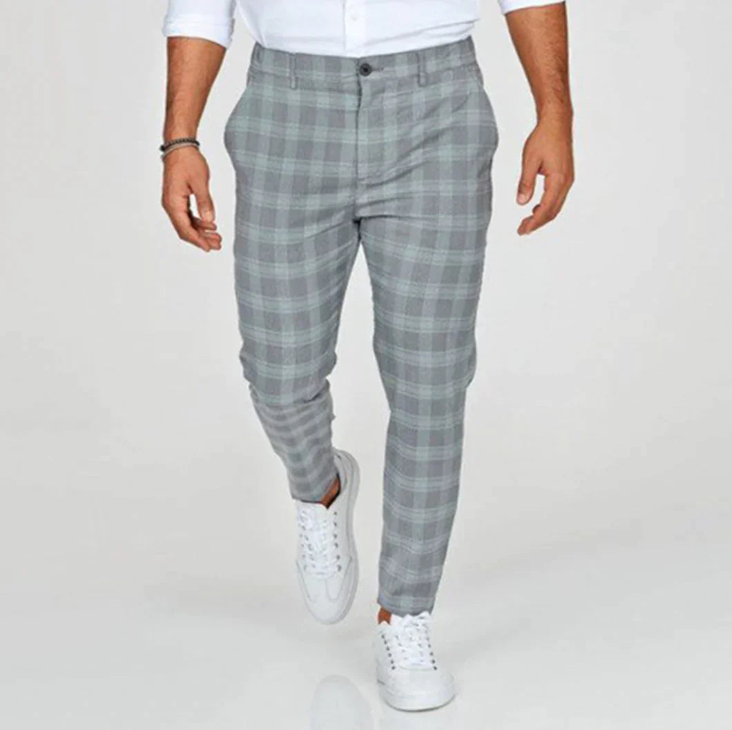 Chinos - Schlanke Passform - Dehnen - Karierte Hosen - Herrenhosen-Chaps Herrenmode