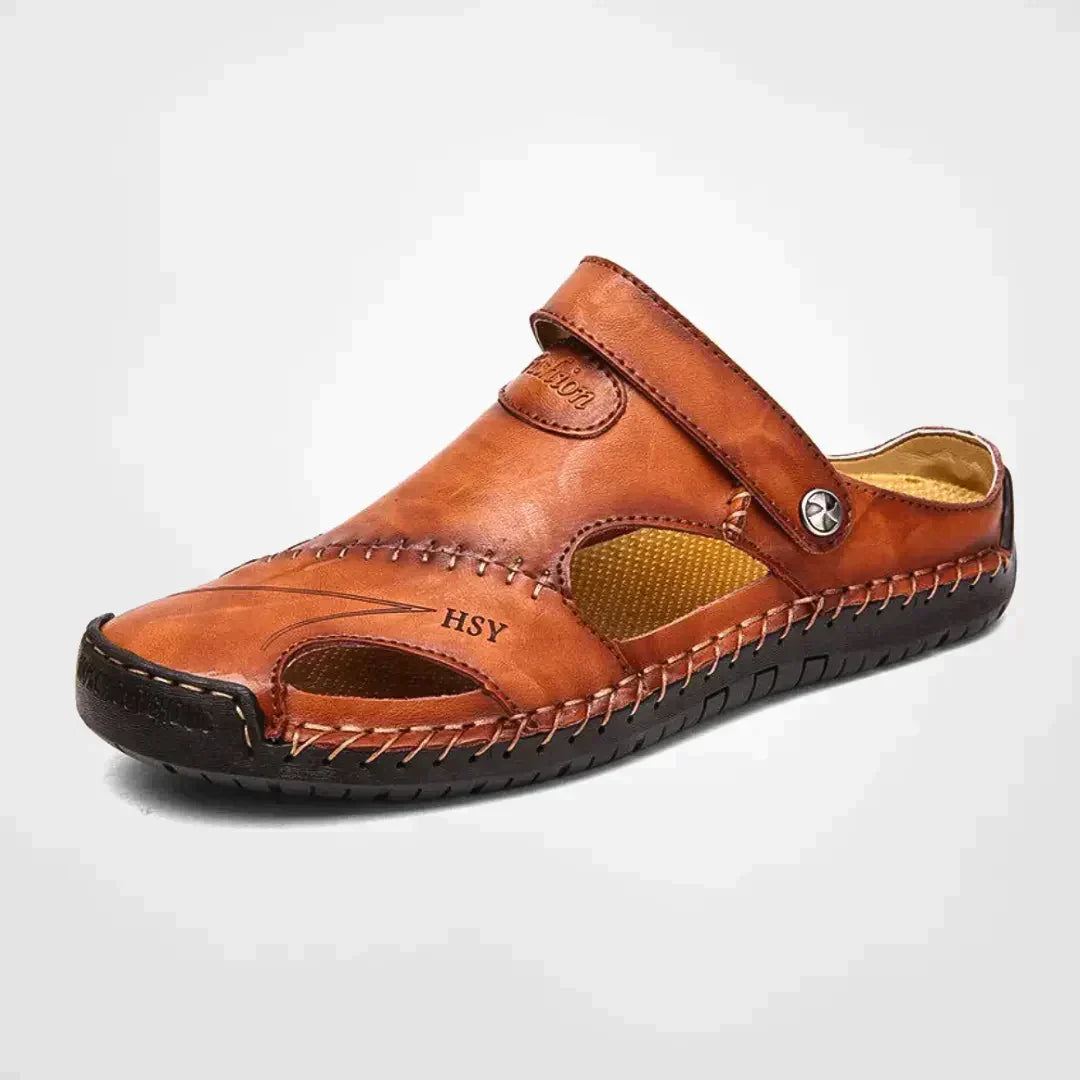 Clogs – Slip-Ons – Orthopädische Schuhe – Ledersandalen – Herrenschuhe-Dunkelbraun-38-Chaps Herrenmode