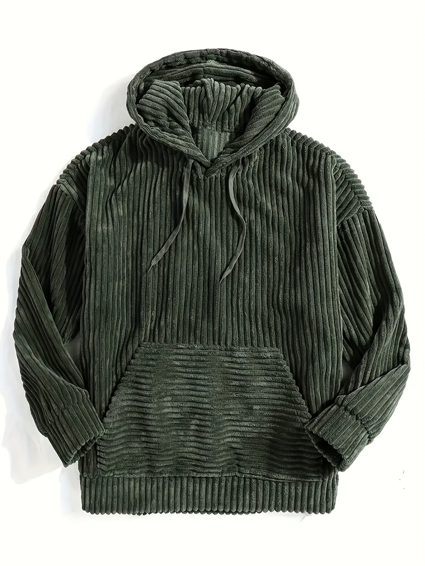 Cord Hoodie | Warm | Bequem | Pullover Hoodie | Herren Hoodie-OlivGrün-S-Chaps Herrenmode