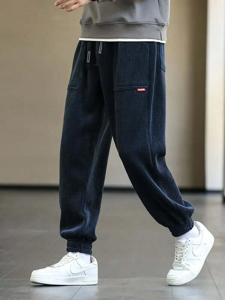 Cord-Jogginghose | Locker sitzend | Kordelzug | Jogginghose | Herrenhose-Blau-M-Chaps Herrenmode