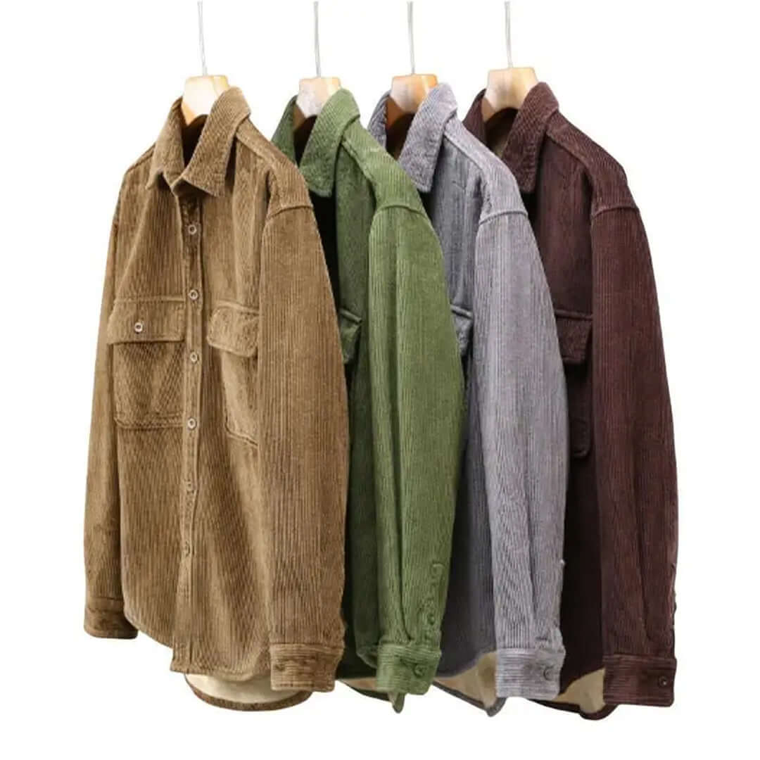 Cordhemd | Fleece gefüttert | Button-Up | Winterüberhemd | Herrenüberhemd-Chaps Herrenmode