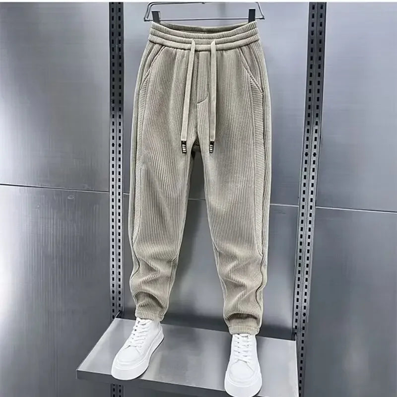 Cordhose – Herrenhose mit elastischem Bund, lockerer Passform und weiten Beinen-Chaps Herrenmode