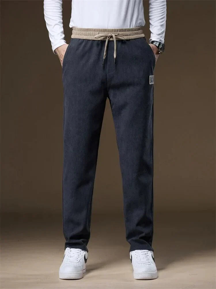 Cordhose - Kordelzug - Gerades Bein - Jogginghose - Herren Jogger-Marineblau-S-Chaps Herrenmode