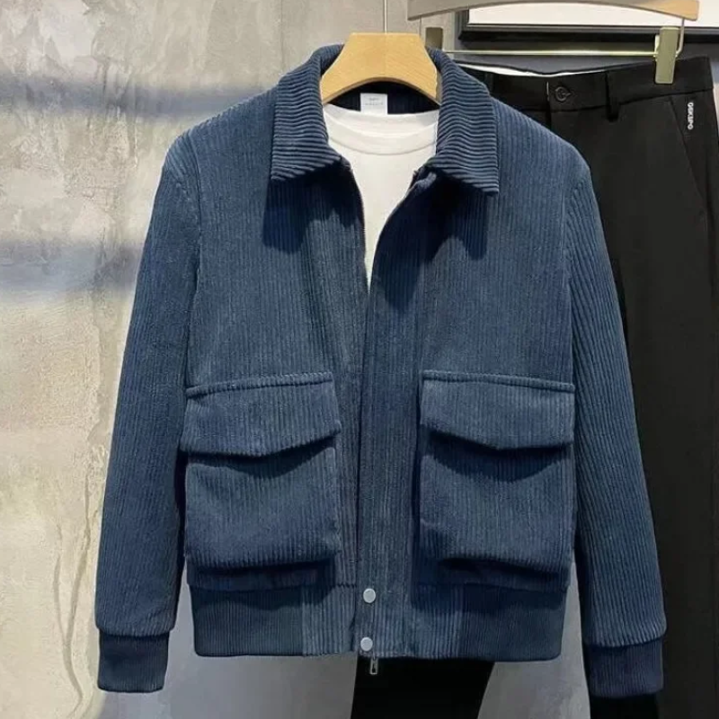 Cordjacke – Taschen – Kurz – Cordjacken – Herrenjacke-Blau-S-Chaps Herrenmode
