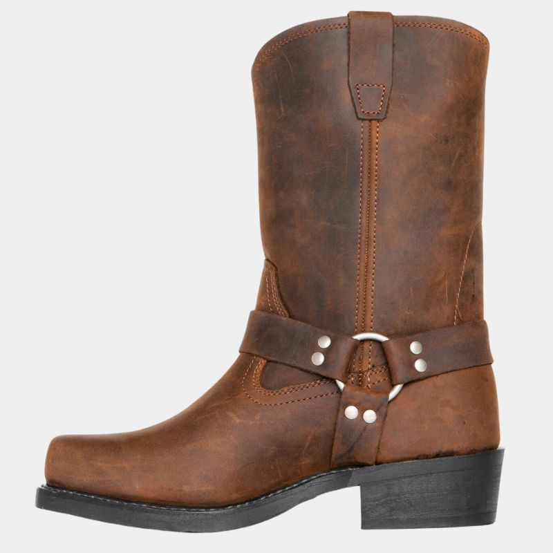 Cowboystiefel - Western - Mid Calf - Lederstiefel - Herrenstiefel-Braun-39-Chaps Herrenmode
