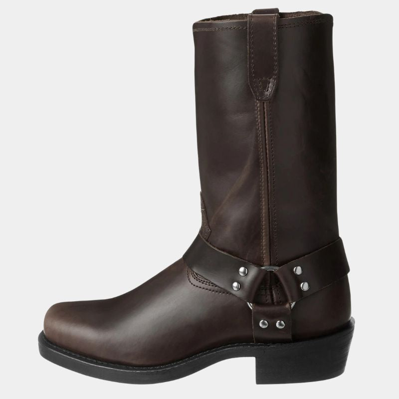 Cowboystiefel - Western - Mid Calf - Lederstiefel - Herrenstiefel-Dunkelbraun-39-Chaps Herrenmode