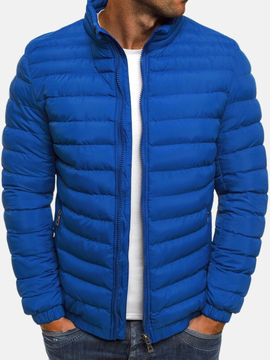 Daunenjacke – Leichte, gesteppte Pufferjacke mit Reißverschluss für Herren-Blau-S-Chaps Herrenmode