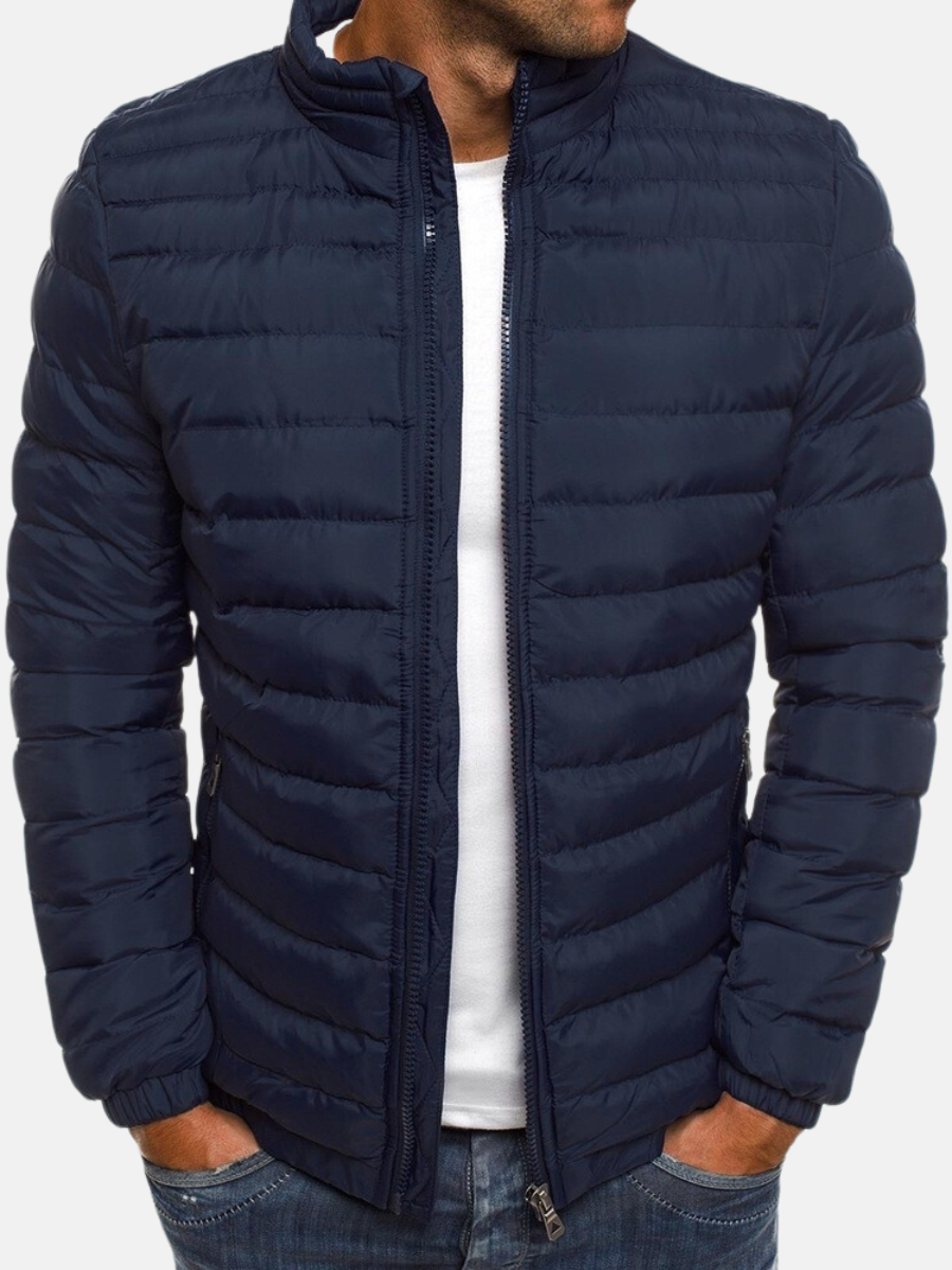 Daunenjacke – Leichte, gesteppte Pufferjacke mit Reißverschluss für Herren-Marineblau-S-Chaps Herrenmode