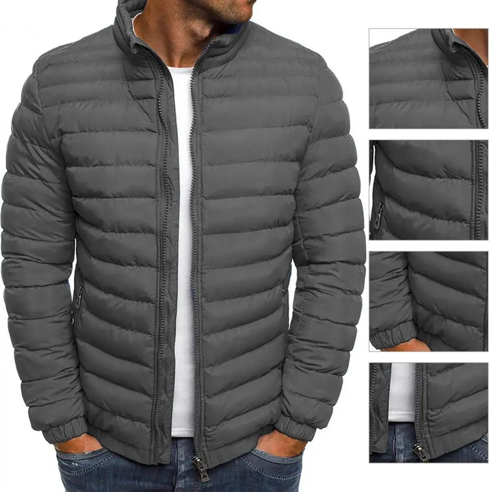 Daunenjacke – leicht – mit Reißverschluss – Herbstjacke – Herrenjacken-Grau-S-Chaps Herrenmode