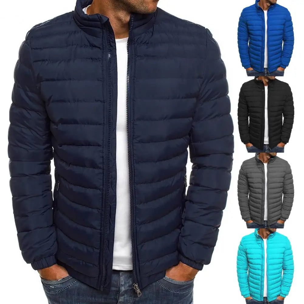 Daunenjacke – leicht – mit Reißverschluss – Herbstjacke – Herrenjacken-Marineblau-S-Chaps Herrenmode