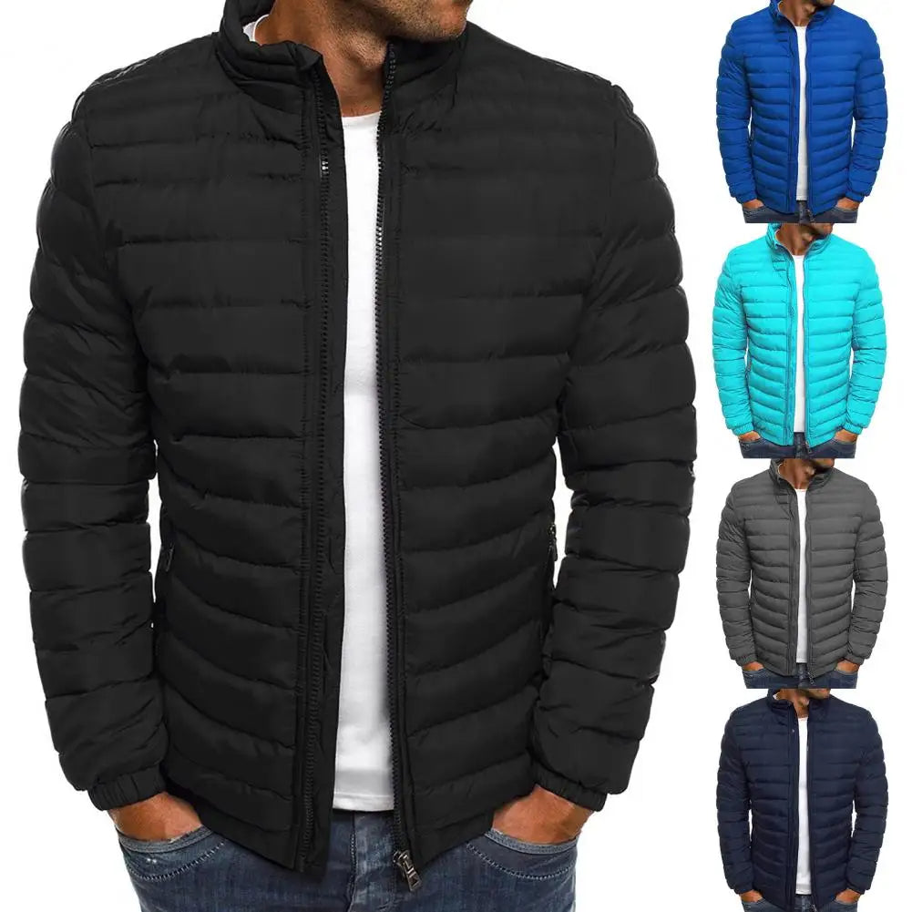 Daunenjacke – leicht – mit Reißverschluss – Herbstjacke – Herrenjacken-Schwarz-S-Chaps Herrenmode