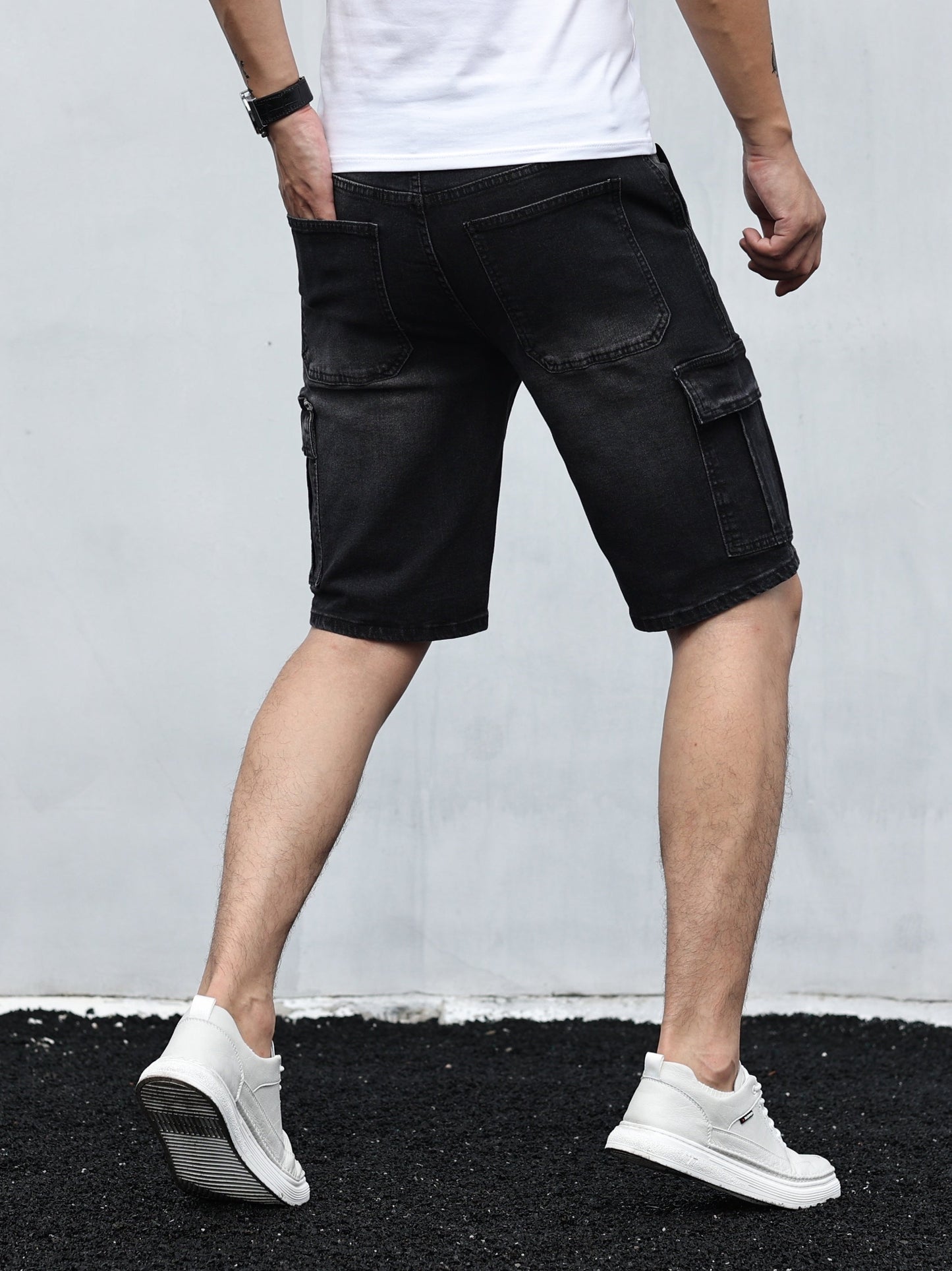 Denim Cargo Shorts | Casual | Stretch | Denim Shorts | Herren Shorts-Chaps Herrenmode