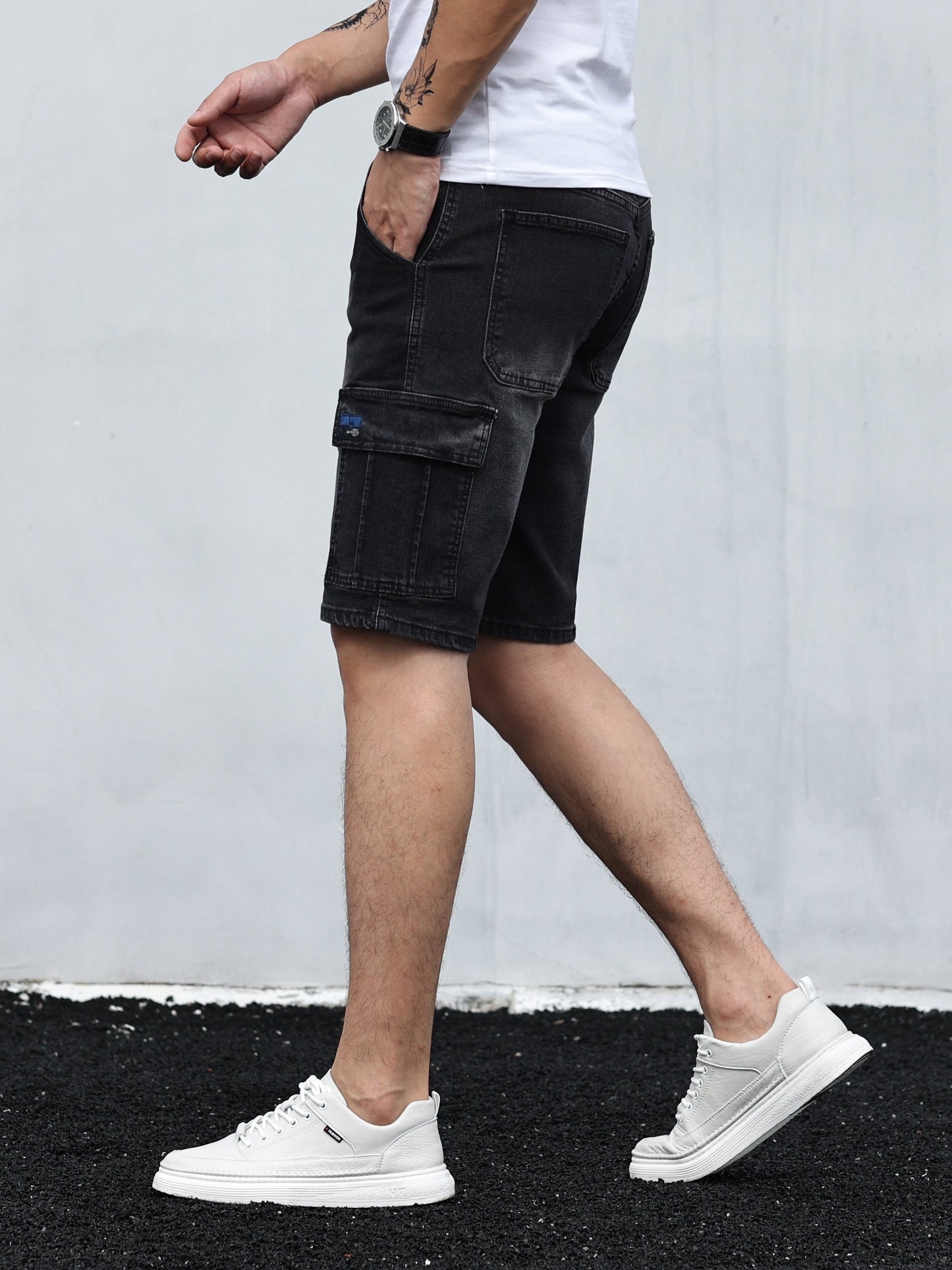 Denim Cargo Shorts | Casual | Stretch | Denim Shorts | Herren Shorts-Chaps Herrenmode