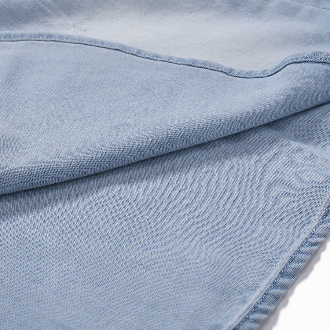 Denim Hemd - Herren Slim Fit Langarm Hemd mit Knopfleiste-Chaps Herrenmode