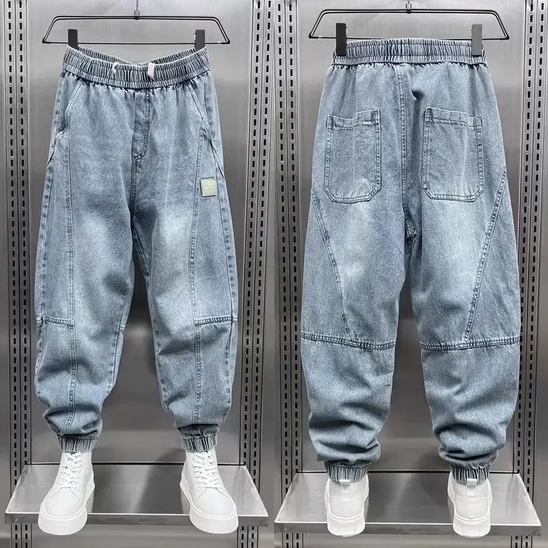Denim Jogger - Baggy - Elastische Taille - Jogger Jeans - Herrenhosen-Chaps Herrenmode