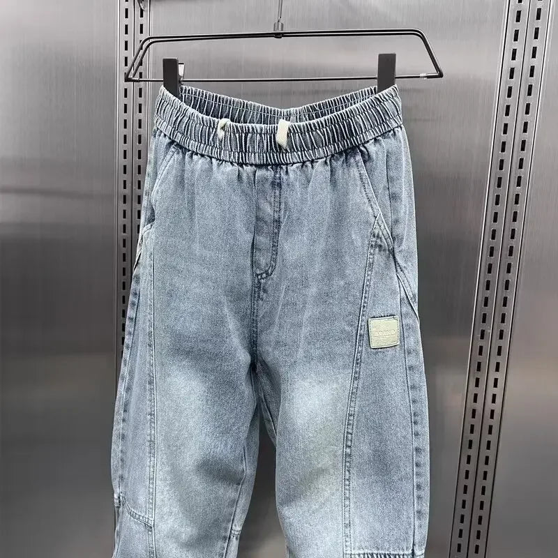 Denim Jogger - Baggy - Elastische Taille - Jogger Jeans - Herrenhosen-Chaps Herrenmode