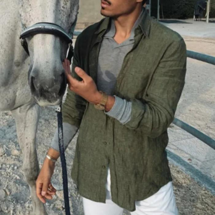 Dennis Leinen Bluse-Chaps Herrenmode
