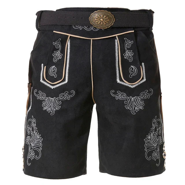 Deutsche Ledershorts – Traditionell – Bayerische Tracht – Lederhosen Oktoberfest – Deutsches Oktoberfest-Outfit für Männer-Chaps Herrenmode