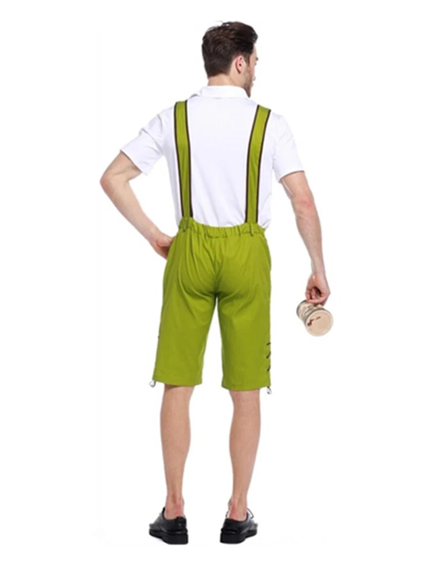 Deutsche Oktoberfest-Leder-Shorts | Hosenträger | Shorts | Leder-Shorts-Outfit | Deutsches Oktoberfest-Outfit für Männer-Chaps Herrenmode