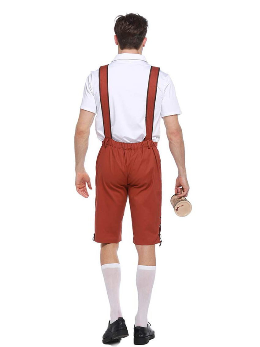 Deutsche Oktoberfest-Leder-Shorts | Hosenträger | Shorts | Leder-Shorts-Outfit | Deutsches Oktoberfest-Outfit für Männer-Chaps Herrenmode
