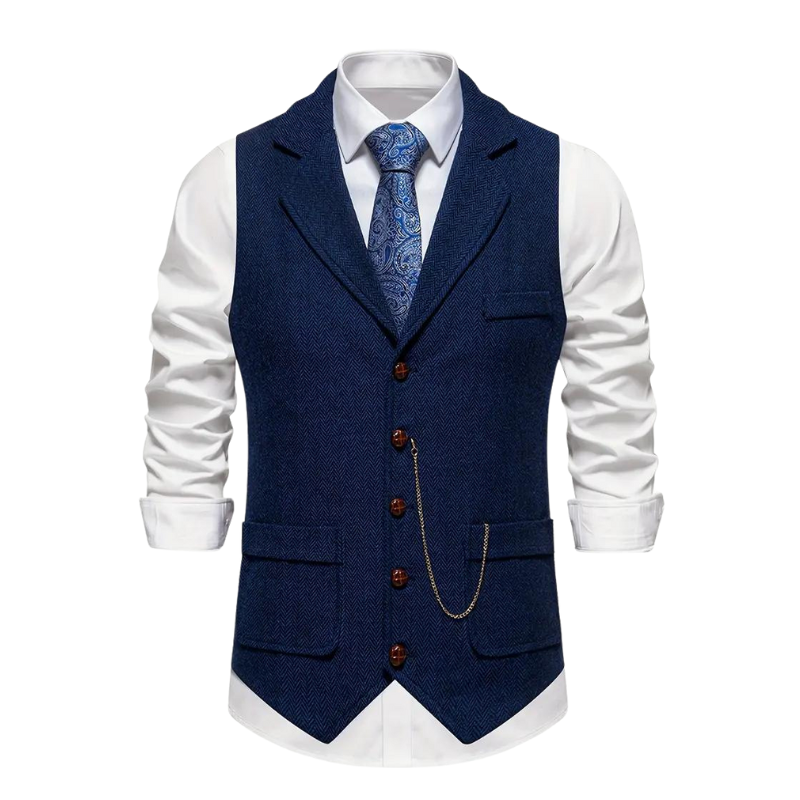 Elegante Weste für Männer-Dunkelblau-S-Chaps Herrenmode