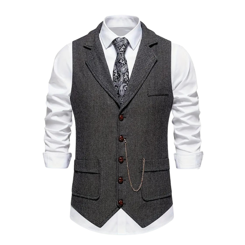 Elegante Weste für Männer-Dunkelgrau-S-Chaps Herrenmode