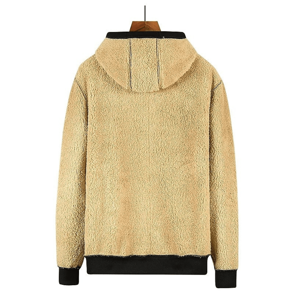 Fellgefütterter Hoodie – Warm – Mit Reißverschluss – Winter-Hoodie – Herren-Hoodie-Jacke-Chaps Herrenmode