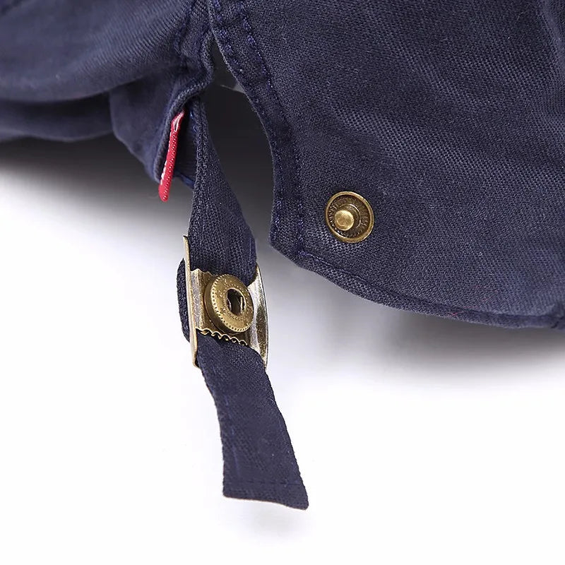 Flache Mütze - Verstellbar - Segeltuch - Britische Mützen - Flache Herrenmützen-Chaps Herrenmode