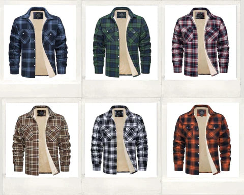 Flanellhemd - Fleece gefüttert - Überhemd - Kariertes Hemd - Herrenbekleidung-Chaps Herrenmode