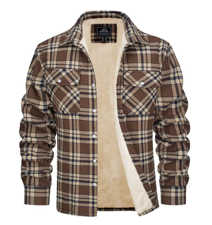 Flanellhemd - Fleece gefüttert - Überhemd - Kariertes Hemd - Herrenbekleidung-Chaps Herrenmode