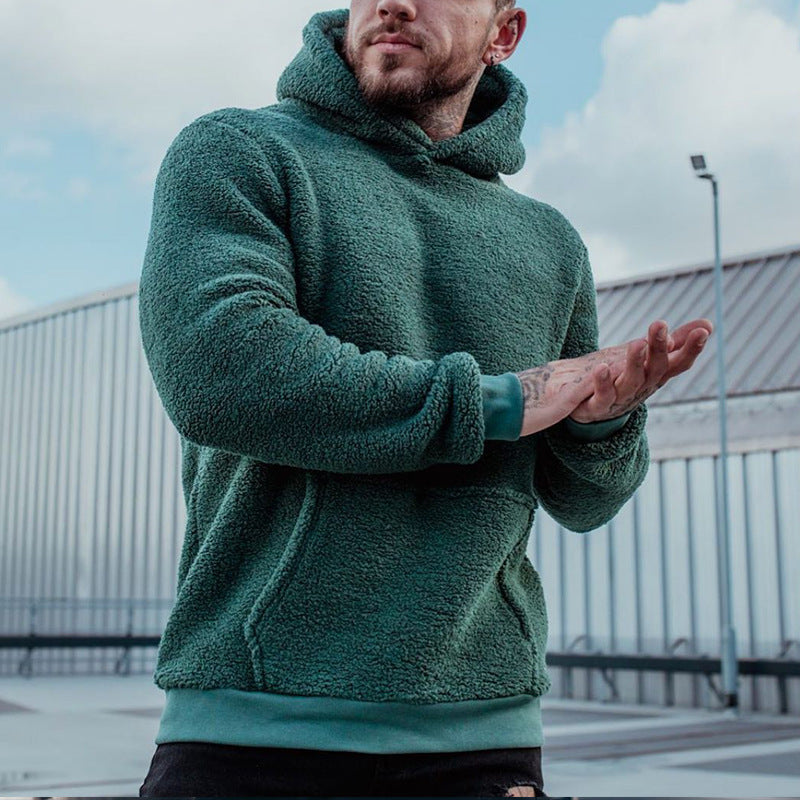 Fleece-Hoodie – Bequemer Teddy-Hoodie für Männer zum Überziehen-Grün-S-Chaps Herrenmode