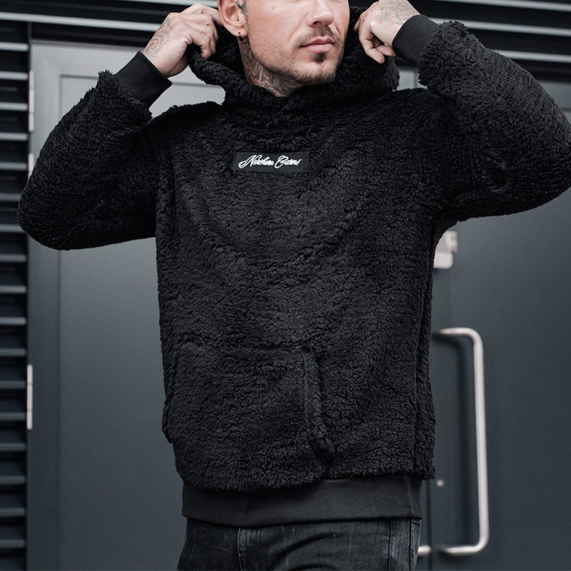 Fleece-Hoodie – Bequemer Teddy-Hoodie für Männer zum Überziehen-Schwarz-S-Chaps Herrenmode