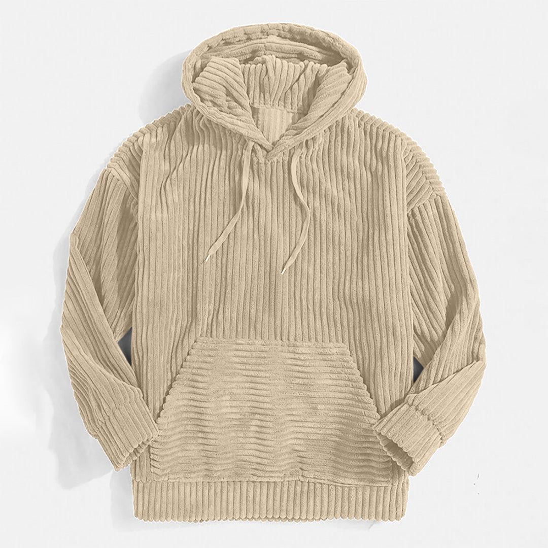 Fleece-Hoodie | Warm | Kängurutasche | Pullover-Hoodie | Herren-Hoodie-Beige-S-Chaps Herrenmode